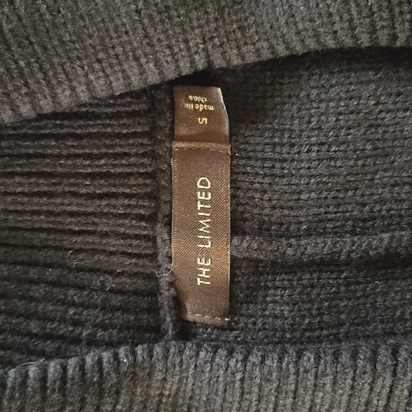 L@@K The Limited Black Fold Collar Open Vest Sweater S - Picture 7 of 9